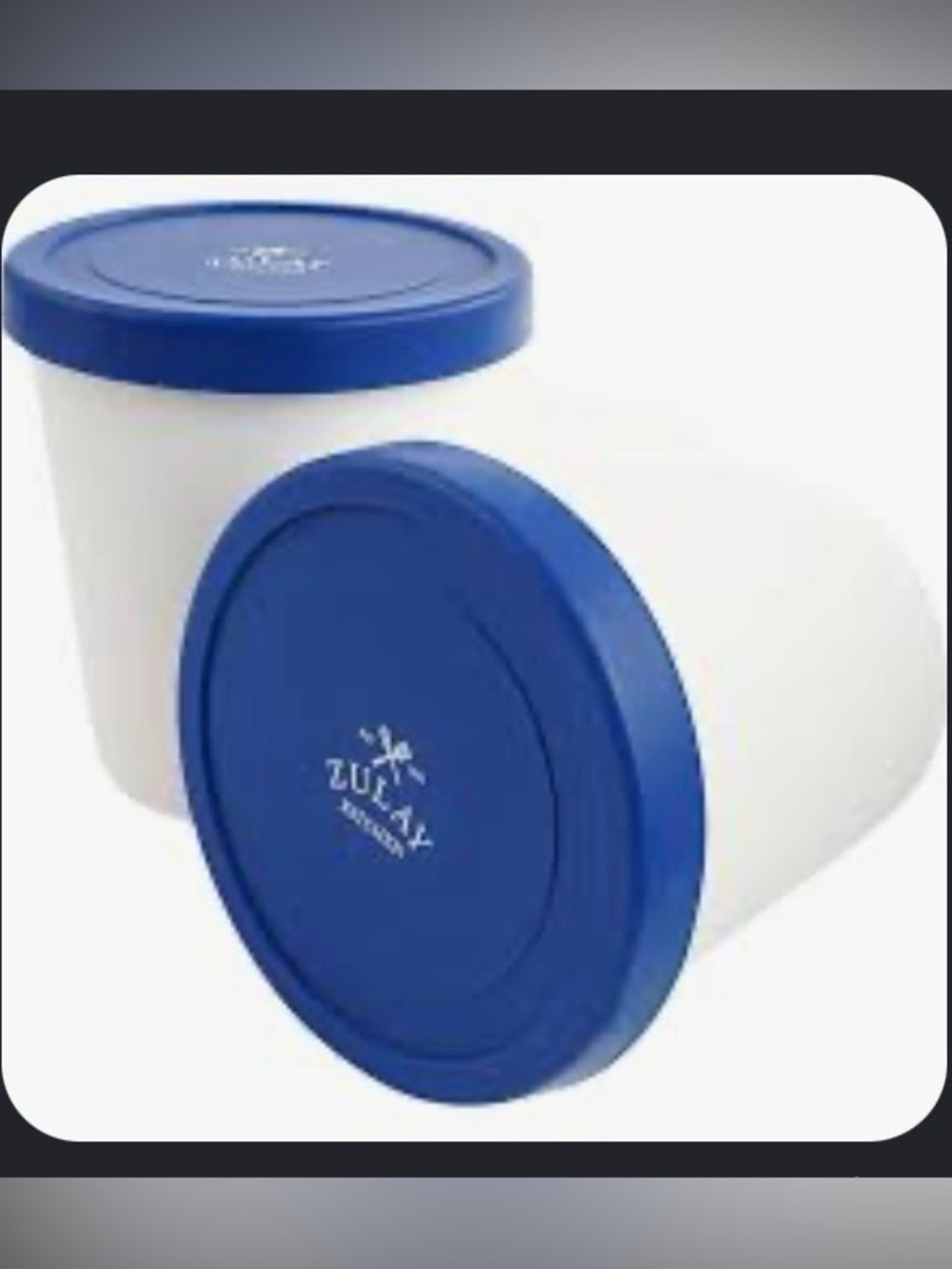 The Zulay Kitchen 2 Pack 1 Quart Ice Cream Storage Containers.